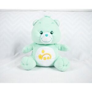 Care Bear Plush Wish‎ Bear Shooting Star 10" 2003 Teal Stuffed Toy Nanco